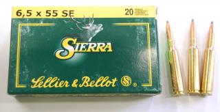 Náboje SB 6,5x55 SE Sierra 9,1g.