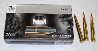 Náboje SB 7x64  Nosler Partition 11,35g.