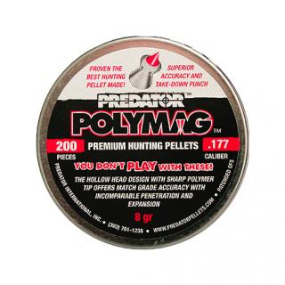 PREDATOR Polymag Plastic Tip Pellets 8,0 grain, ráže 4,5mm (.177) - 200 ks