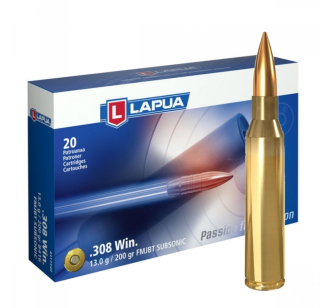 Náboje Lapua .308 Win SUBSONIC FMJBT, 13,00g 
